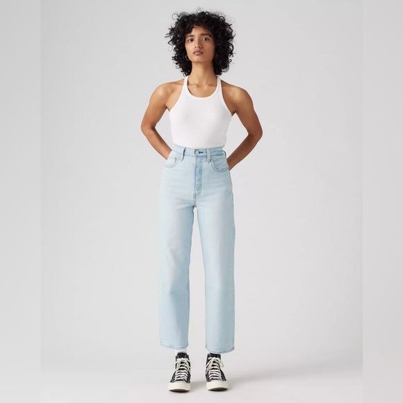 Levi's Ribcage Ankle Straight Leg Button Fly Size 29 100% Cotton - Picture 1 of 16